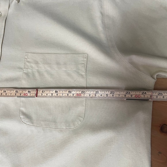 St Johns Bay Mens Tan Khaki Cotton Worry Free Short Sleeve Button Down Shirt L - Picture 6 of 7